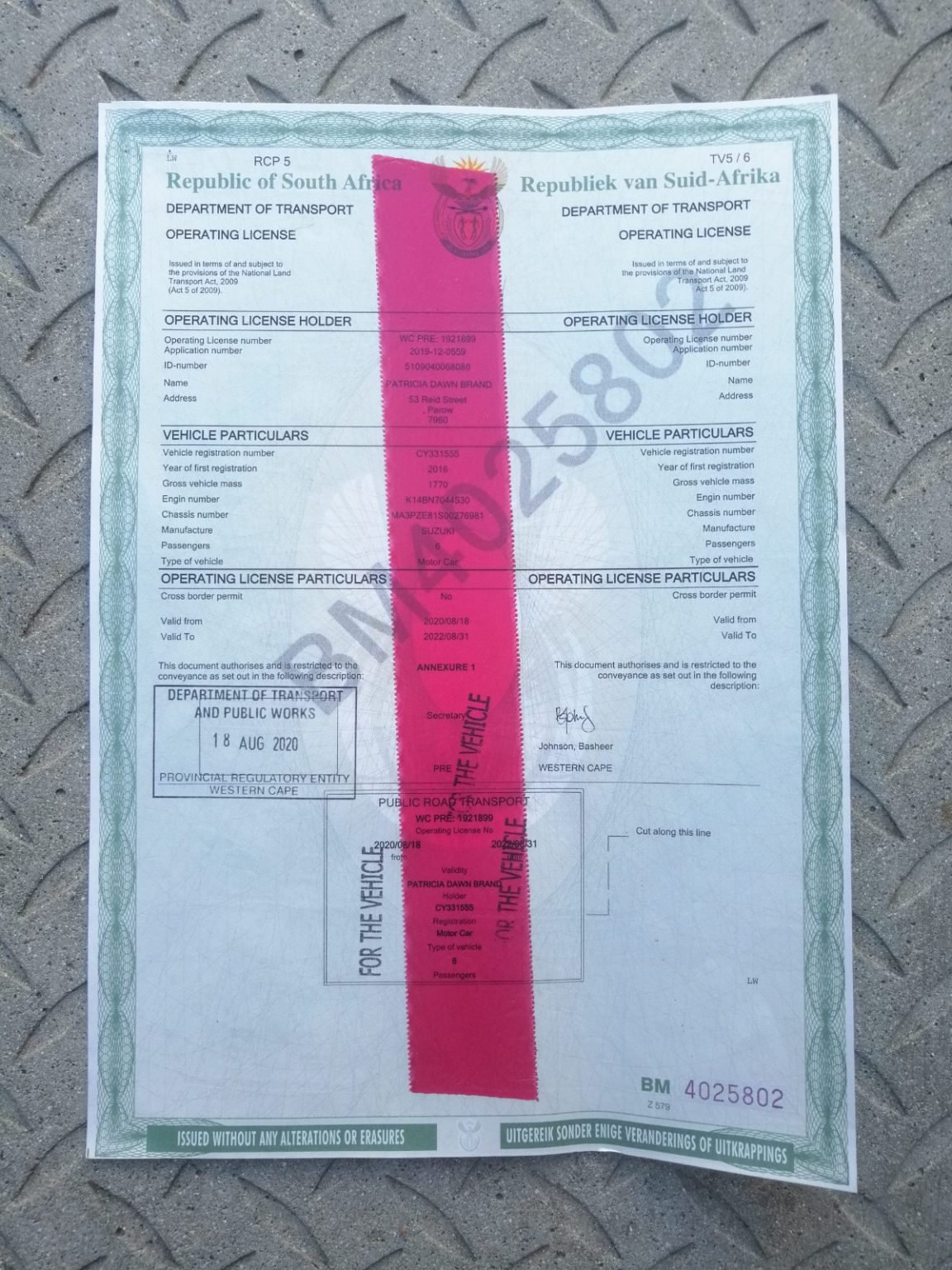 Transport Operator license and Permits – Department of Community Safety ...